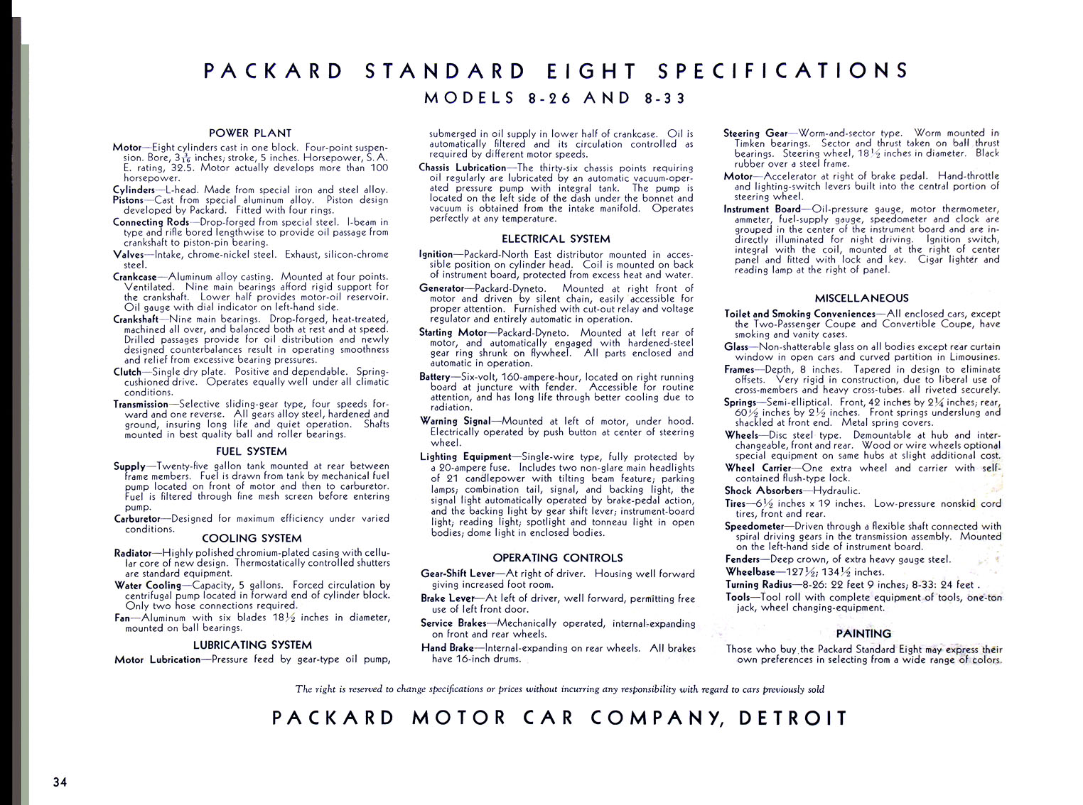 1931 Packard Standard Eight Brochure Page 26